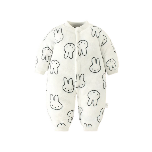 Baby flannel animal jumpsuit